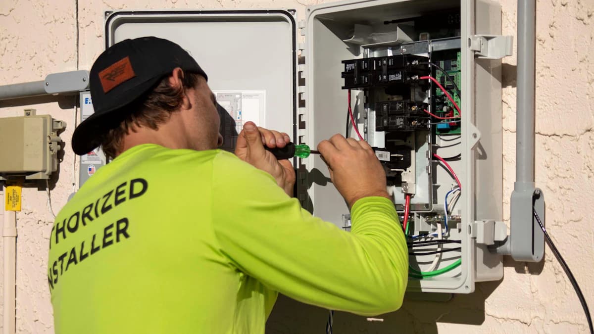 Airco-monteur reinigt de binnenunit en filters tijdens een onderhoudsbeurt