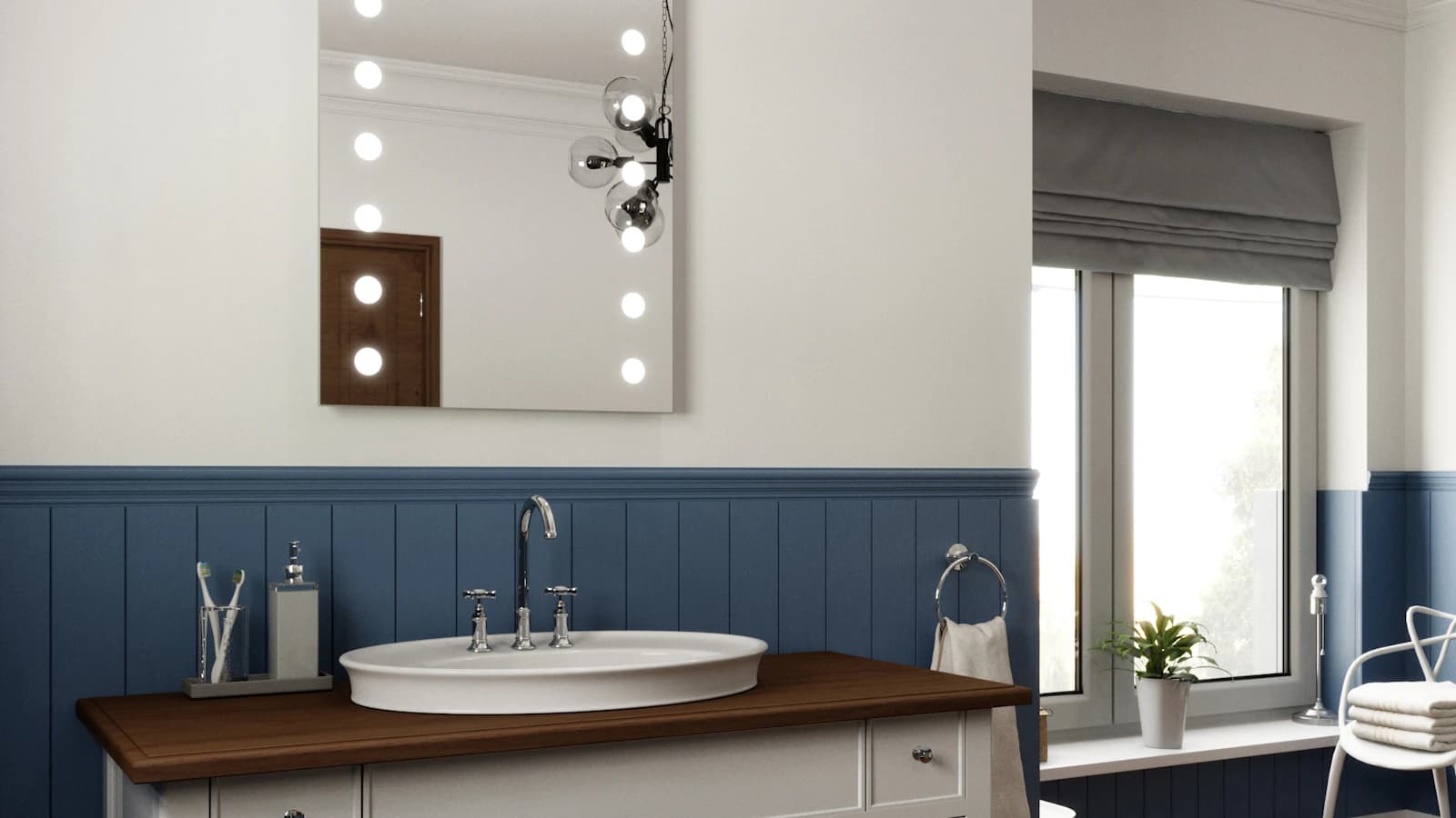 Maatwerk spiegel in een moderne badkamer